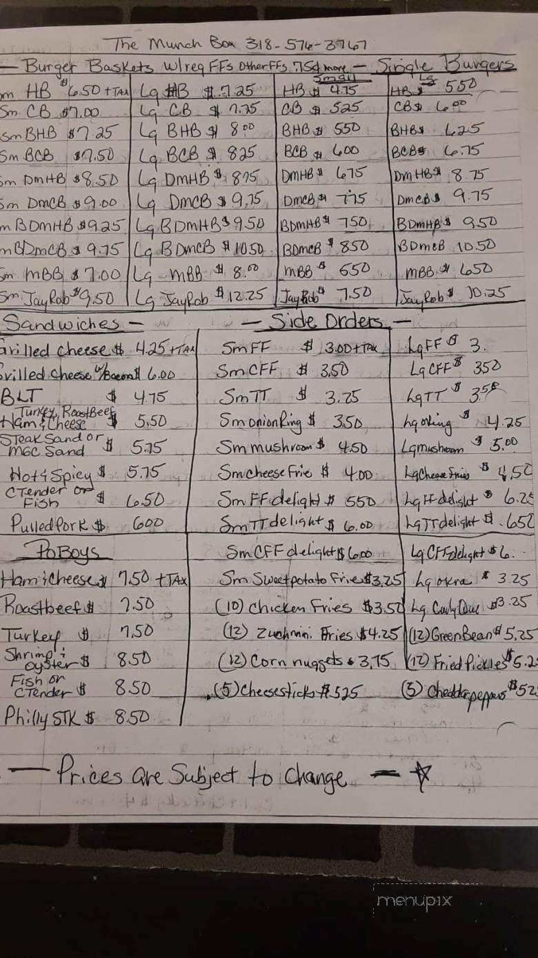 Munch Box - Saline, LA menu_pic