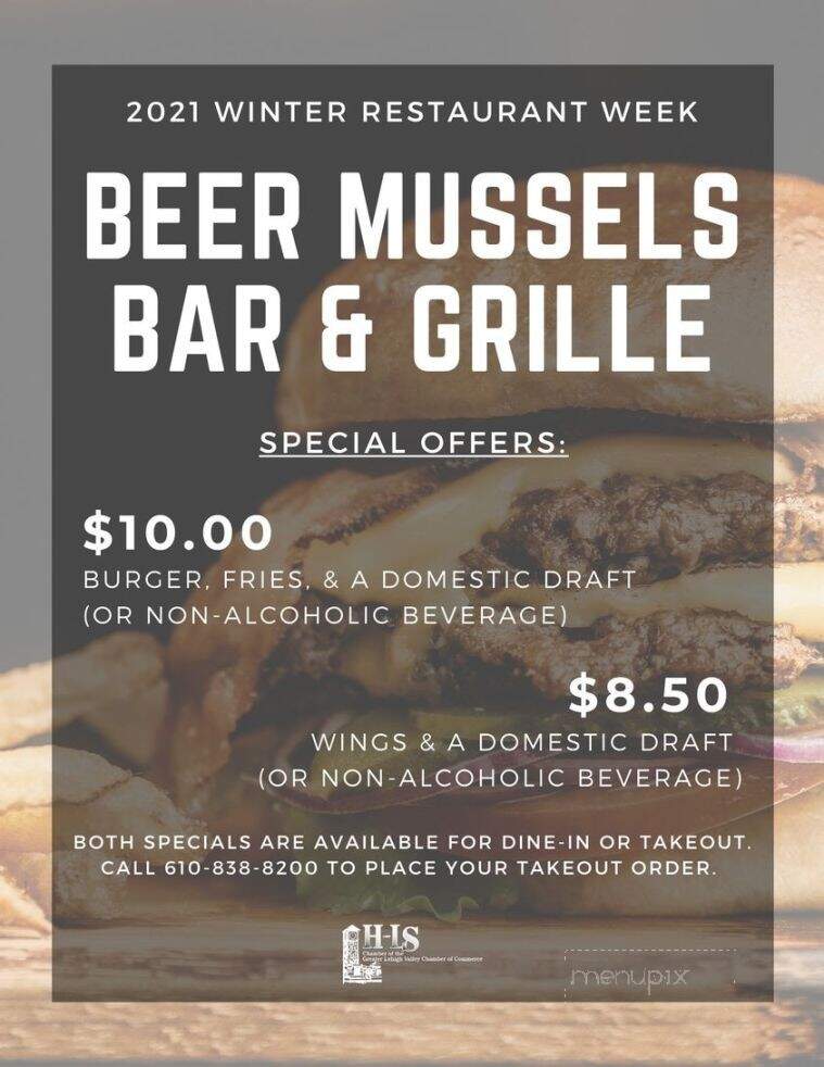 Beer Mussels Bar & Grille - Hellertown, PA menu_pic