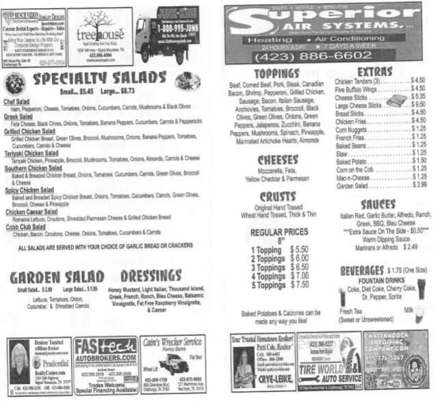 Pizza Place - Signal Mountain, TN menu_pic
