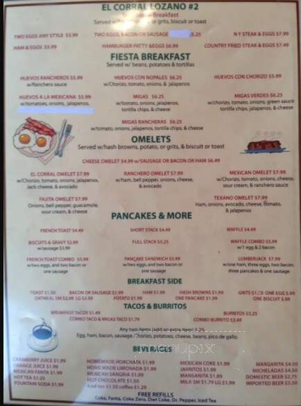El Coral Lozano - Bastrop, TX menu_pic
