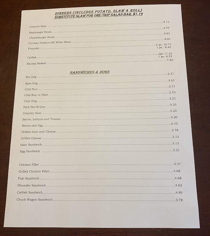 Hob-Nob Drive In - Gate City, VA menu_pic