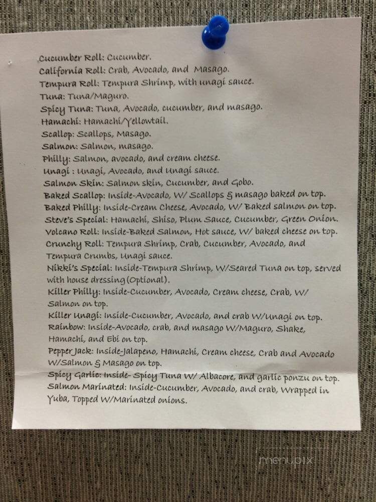 Kasagiri Restaurant - Tehachapi, CA menu_pic