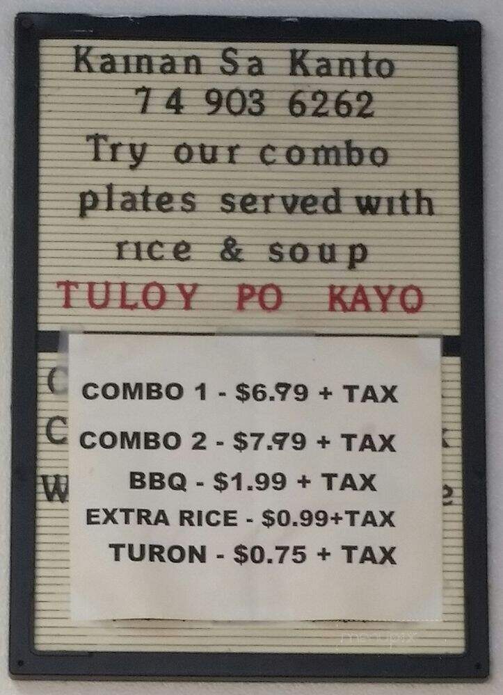 Kainan Sa Kanto - Stanton, CA menu_pic