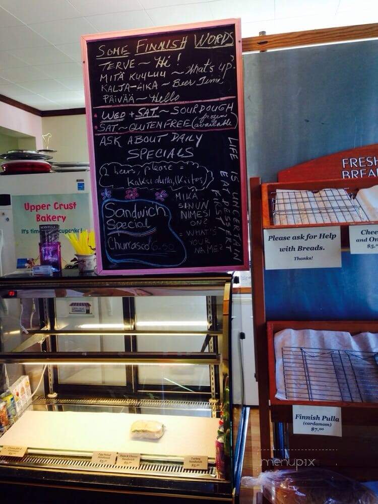 Upper Crust Bakery - Sointula, BC menu_pic