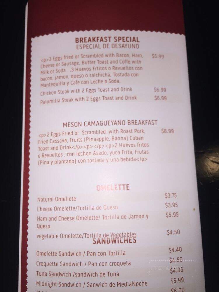 Meson Camagueyano - Cape Coral, FL menu_pic