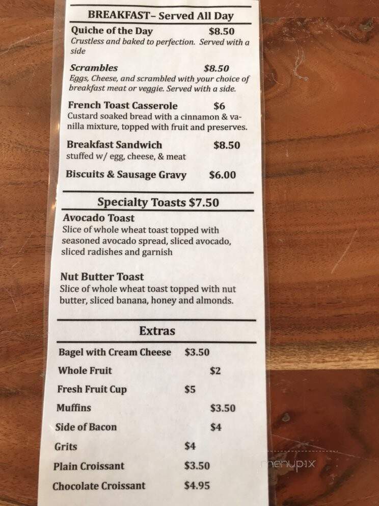 Beachview Java & Juice - Tybee Island, GA menu_pic