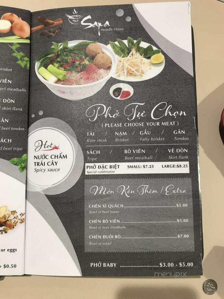 Pho Sapa Noodle House - Houston, TX menu_pic