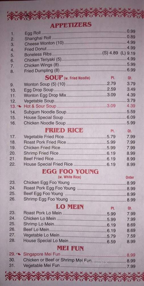 Fuji Buffet - Jacksonville, FL menu_pic