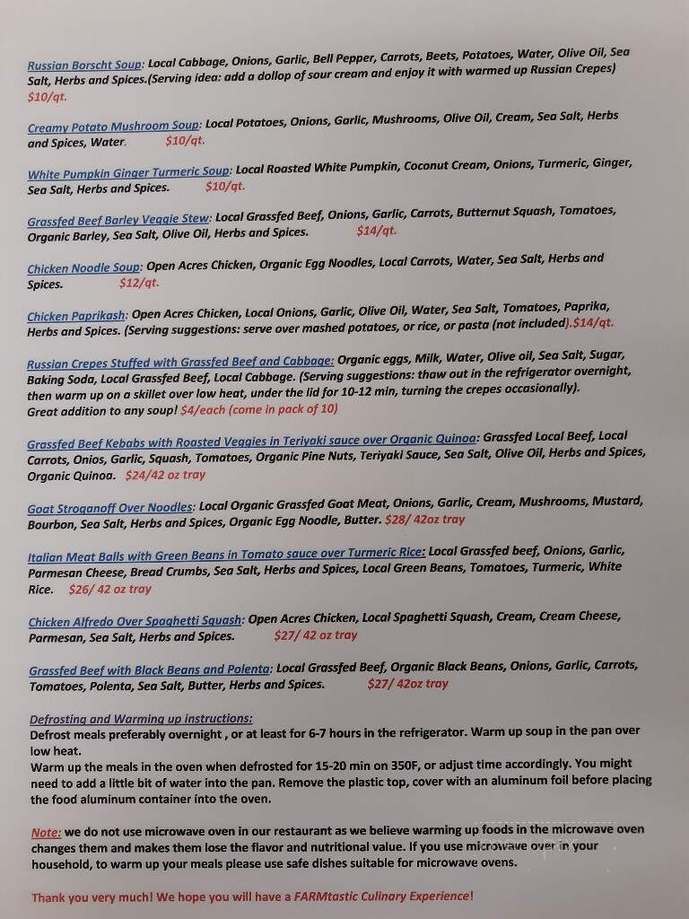 FARMtastic Heritage Foods Hub - Anamoose, ND menu_pic