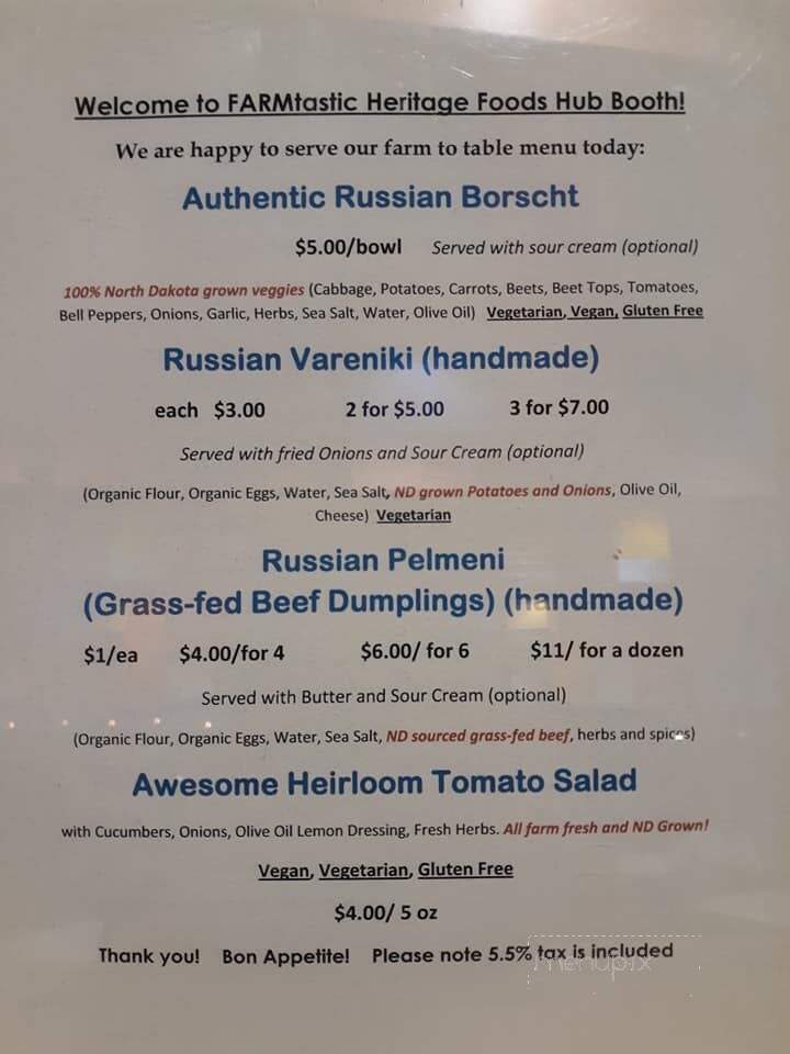 FARMtastic Heritage Foods Hub - Anamoose, ND menu_pic
