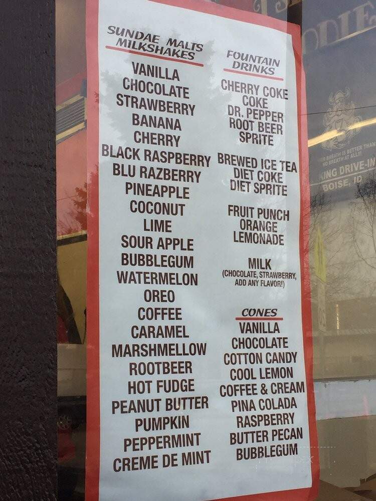 Viking Drive In - Boise, ID menu_pic