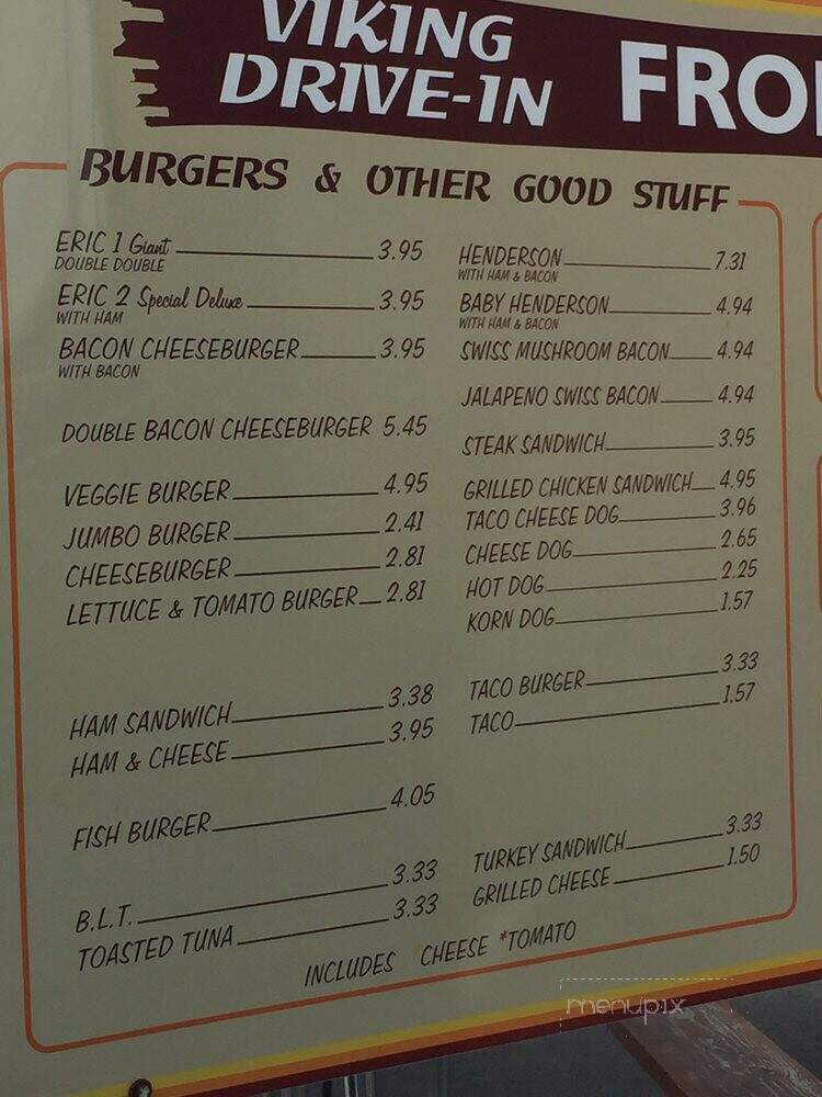 Viking Drive In - Boise, ID menu_pic