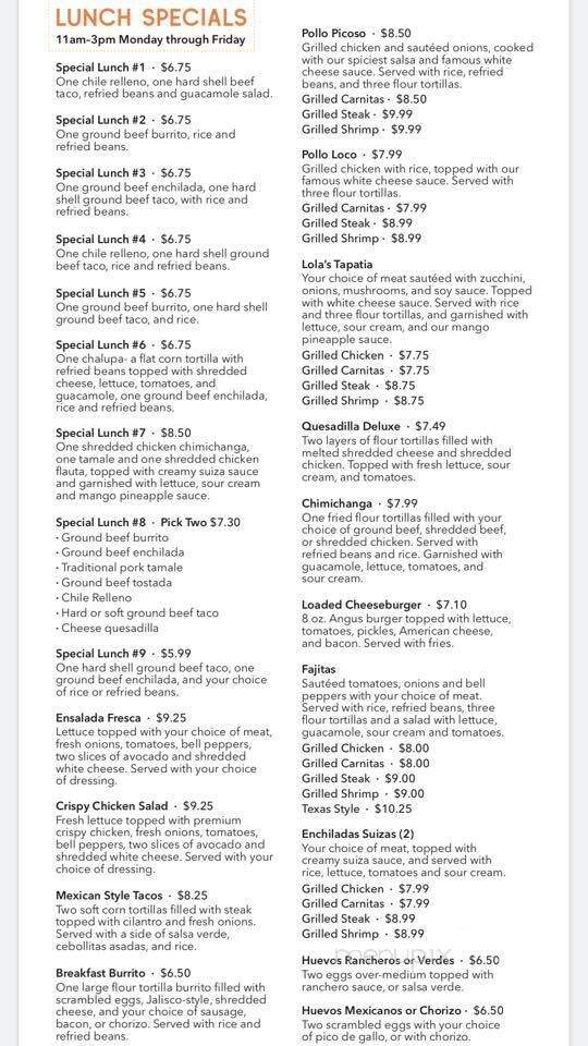 Amigos at Peerless Mill - Rossville, GA menu_pic