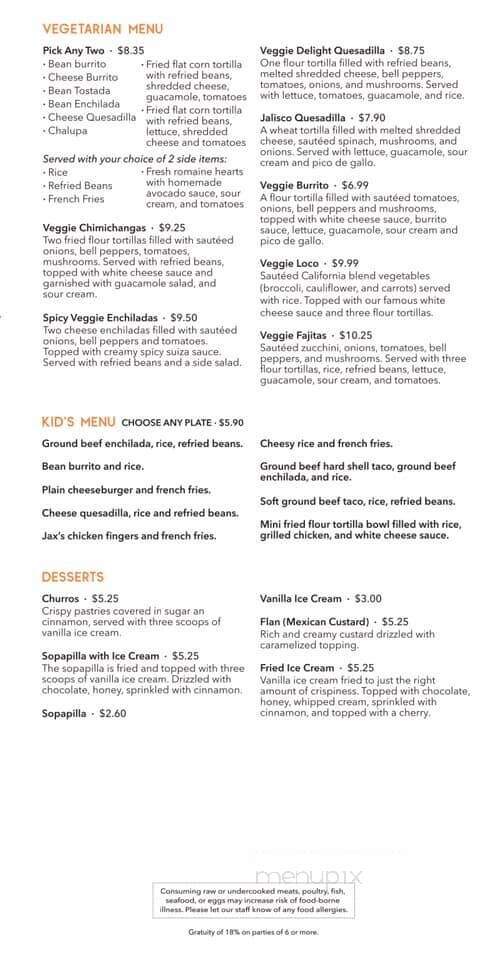 Amigos at Peerless Mill - Rossville, GA menu_pic