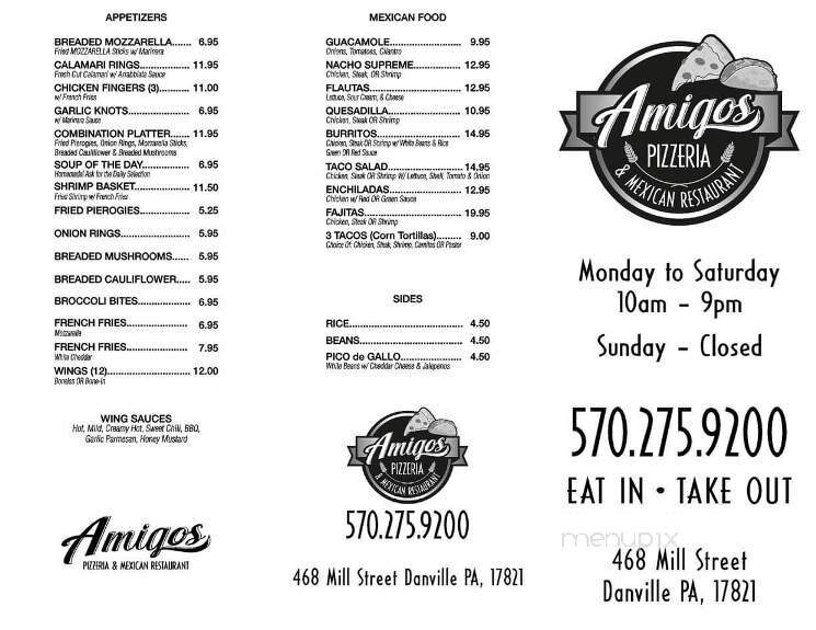 Amigos Pizzeria & Mexican Restaurant - Danville, PA menu_pic