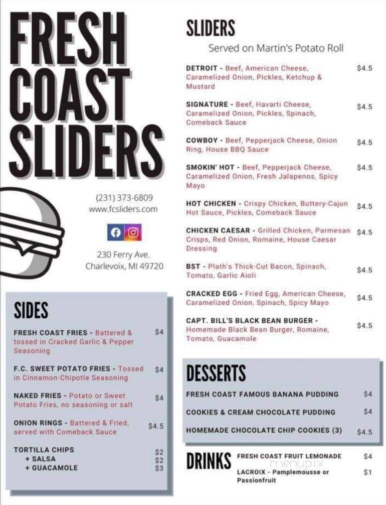 The Back Lot - Charlevoix, MI menu_pic