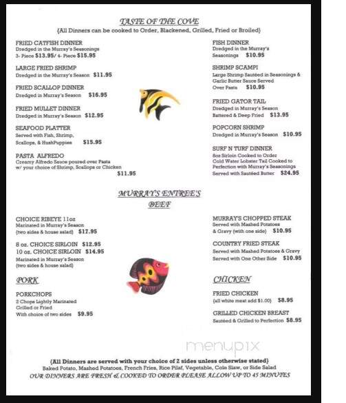 Suwannee River Cove Restaurant - Branford, FL menu_pic