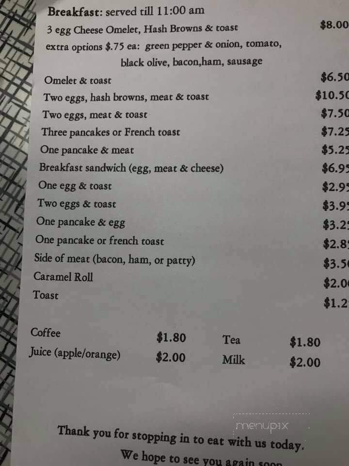 Farmers Inn Cafe - Claire City, SD menu_pic