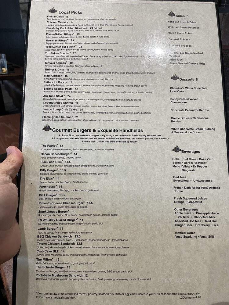 The Local Goat - Ooltewah, TN menu_pic