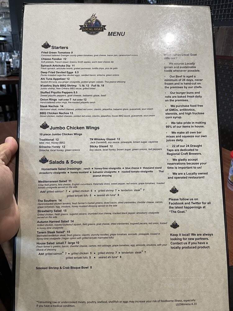 The Local Goat - Ooltewah, TN menu_pic