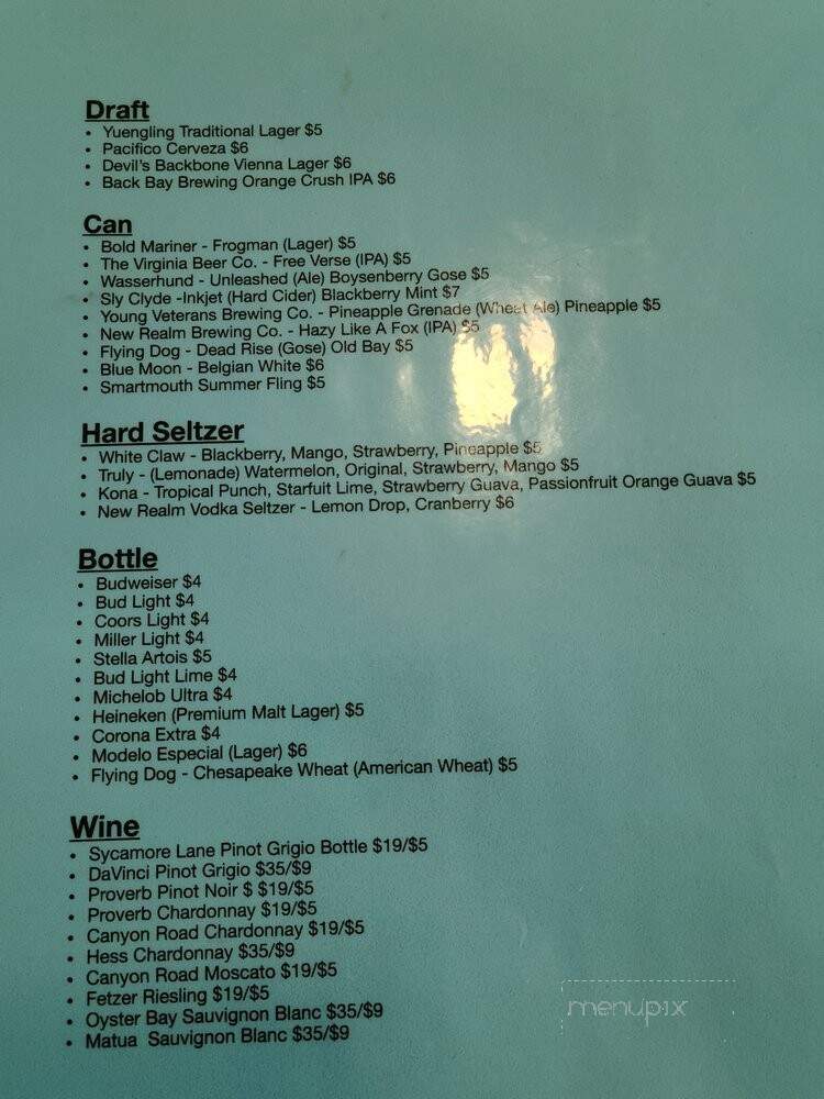 Willoughby Fish House - Norfolk, VA menu_pic