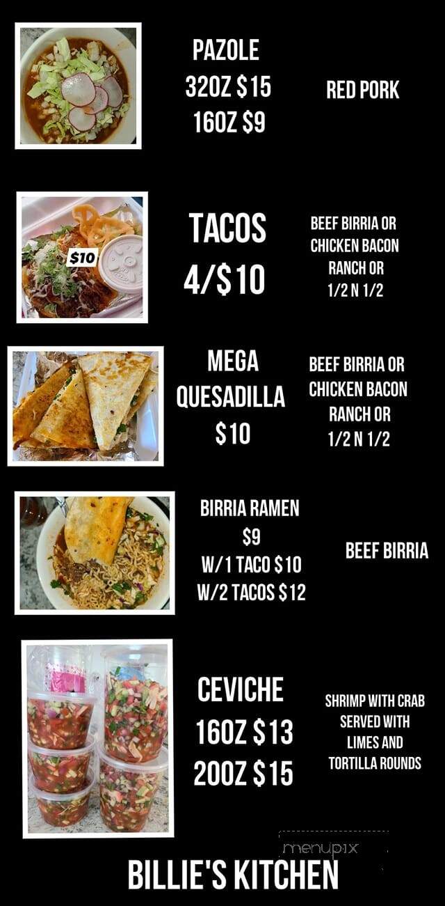 Billie's Kitchen - Barstow, CA menu_pic