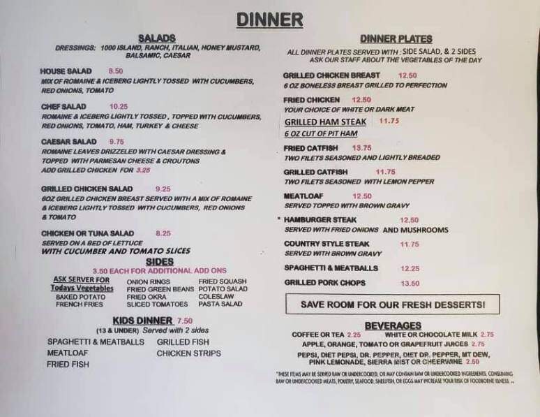 Long Beach Diner - Oak Island, NC menu_pic
