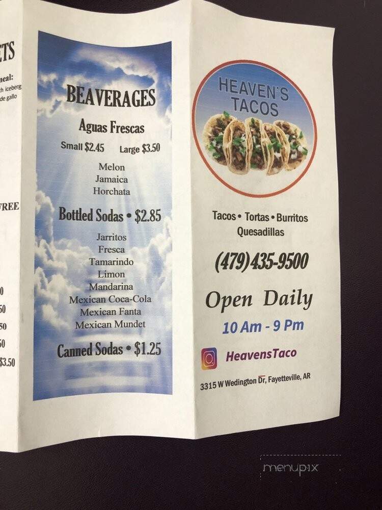 Heaven's Taco - Fayetteville, AR menu_pic