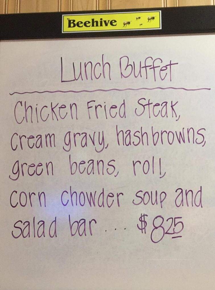 Beehive - Reynolds, ND menu_pic