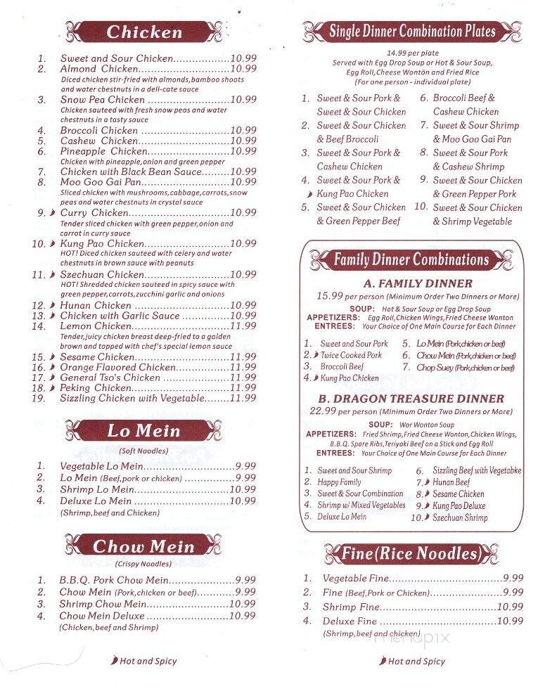 Dragon Treasure Chinese Restaurant - Fruita, CO menu_pic