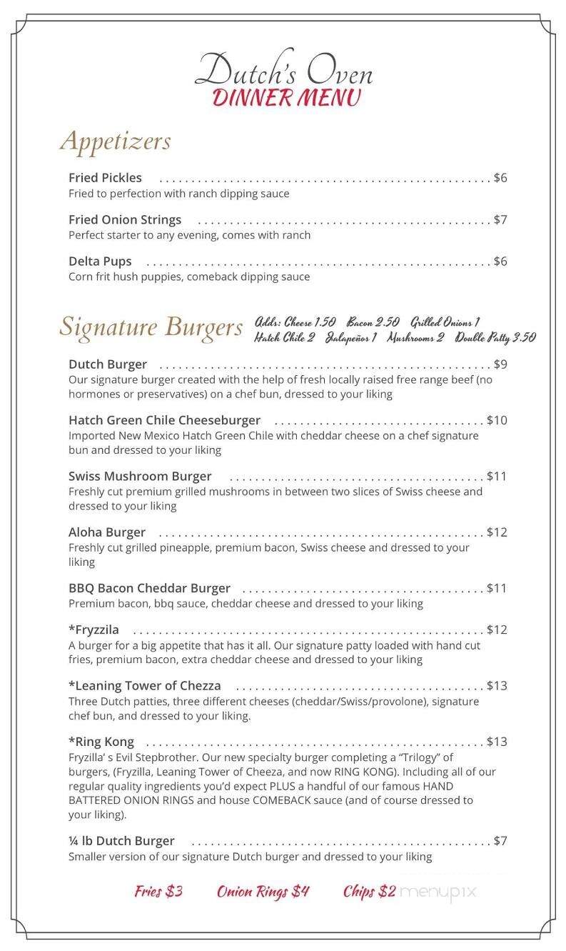 Dutch's Oven Dine In - Clinton, MS menu_pic