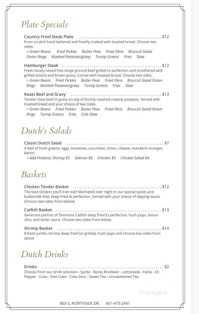 Dutch's Oven Dine In - Clinton, MS menu_pic