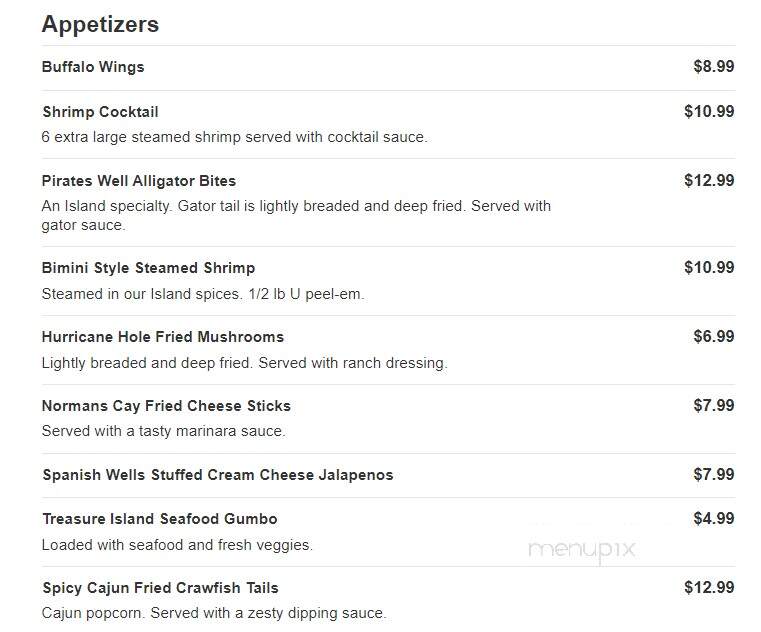 Bahama Bob's - Pooler, GA menu_pic