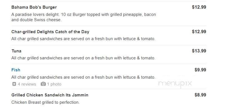 Bahama Bob's - Pooler, GA menu_pic