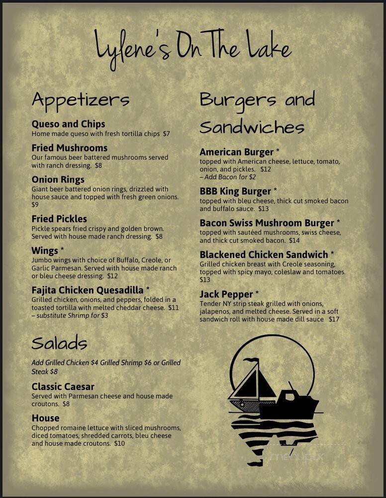 Lylene's On the Lake - Lago Vista, TX menu_pic