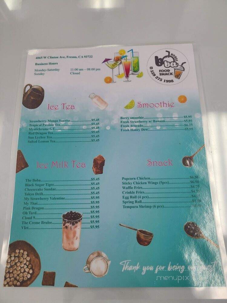 Boba House Express - Fresno, CA menu_pic