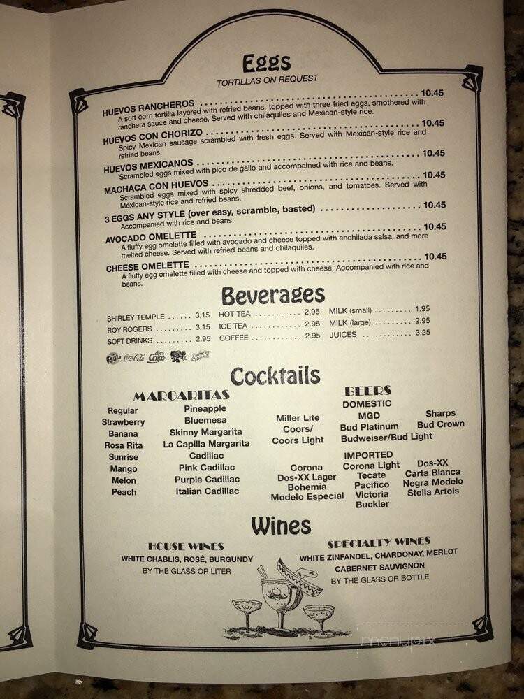 La Capilla Mexican Restaurant - La Palma, CA menu_pic
