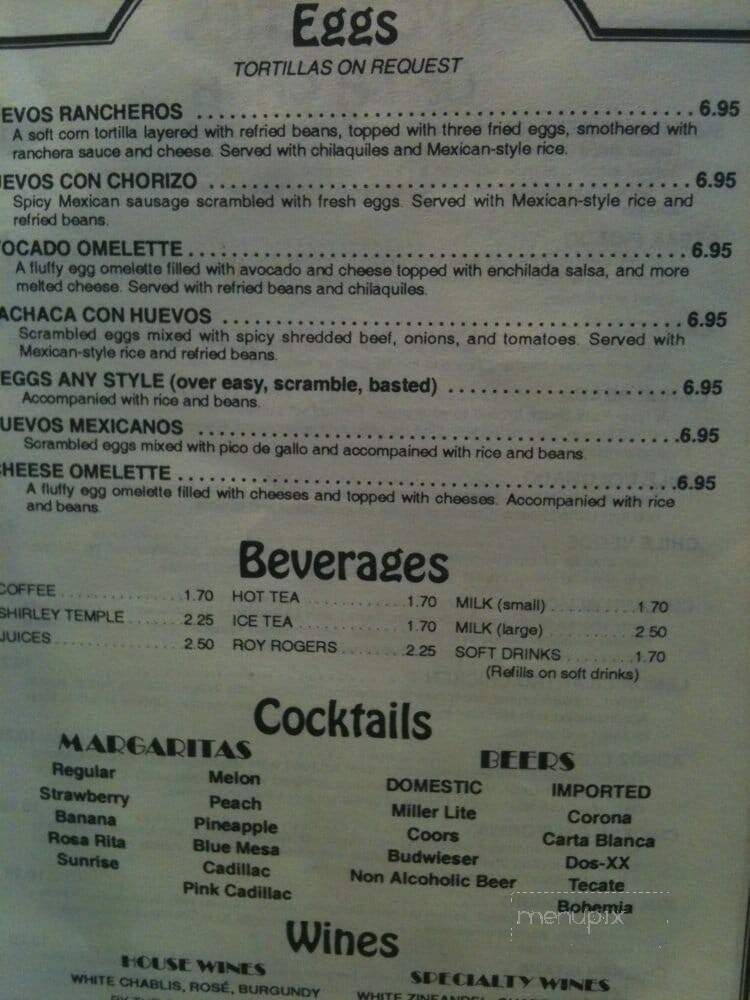La Capilla Mexican Restaurant - La Palma, CA menu_pic