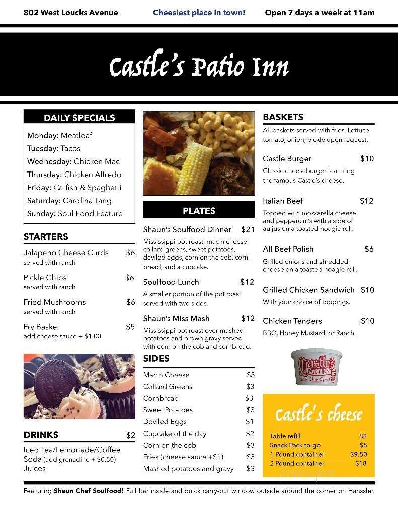 Castle's Patio Inn - Peoria, IL menu_pic