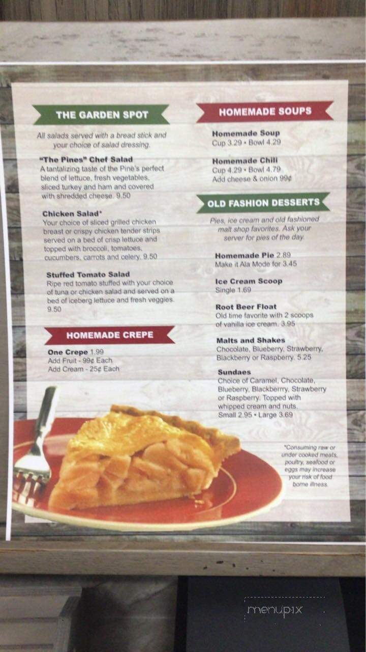 Pines Cafe - Ironwood, MI menu_pic