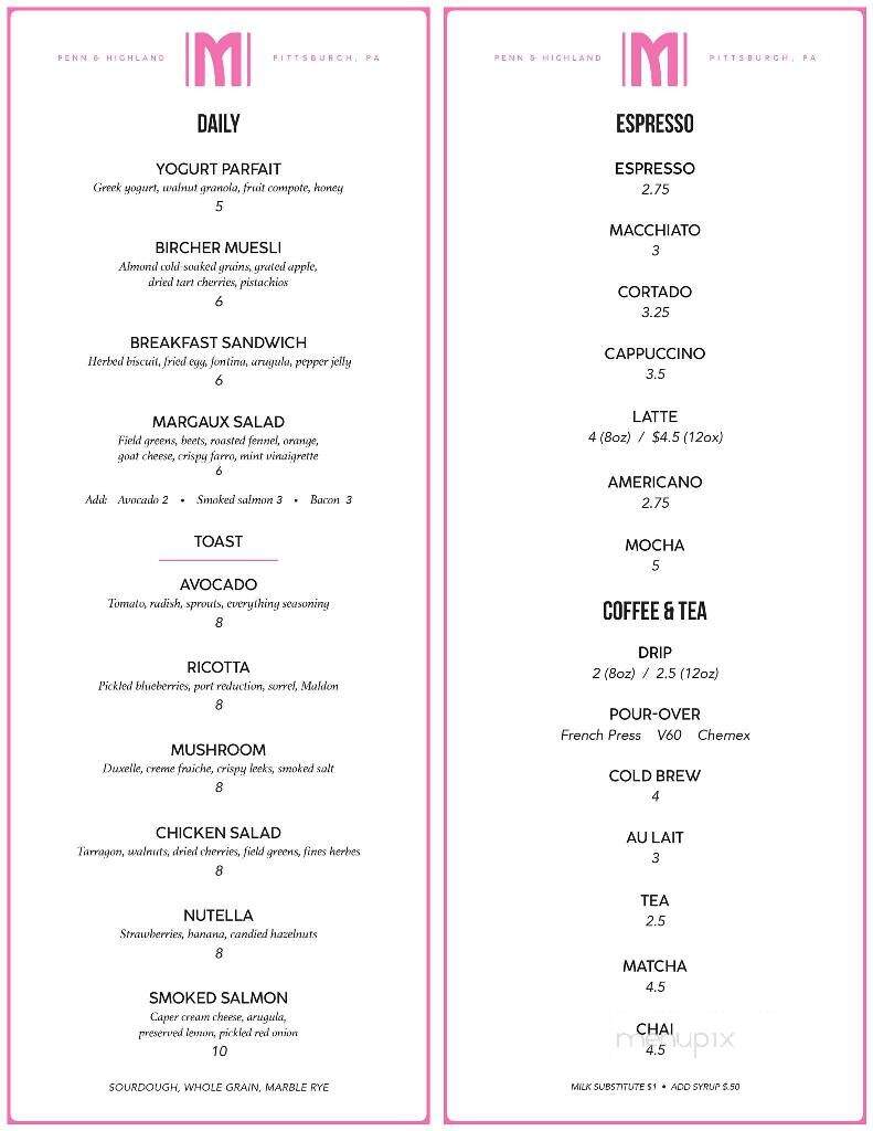 Margaux - Pittsburgh, PA menu_pic