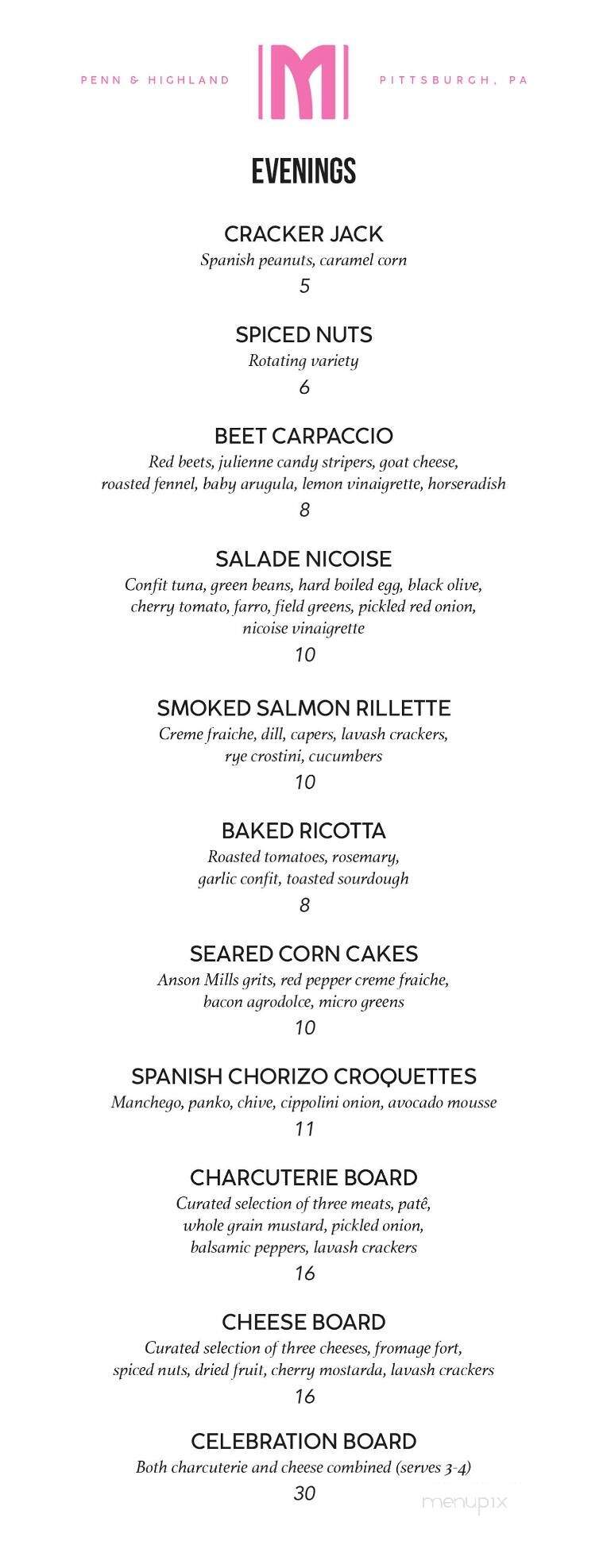 Margaux - Pittsburgh, PA menu_pic
