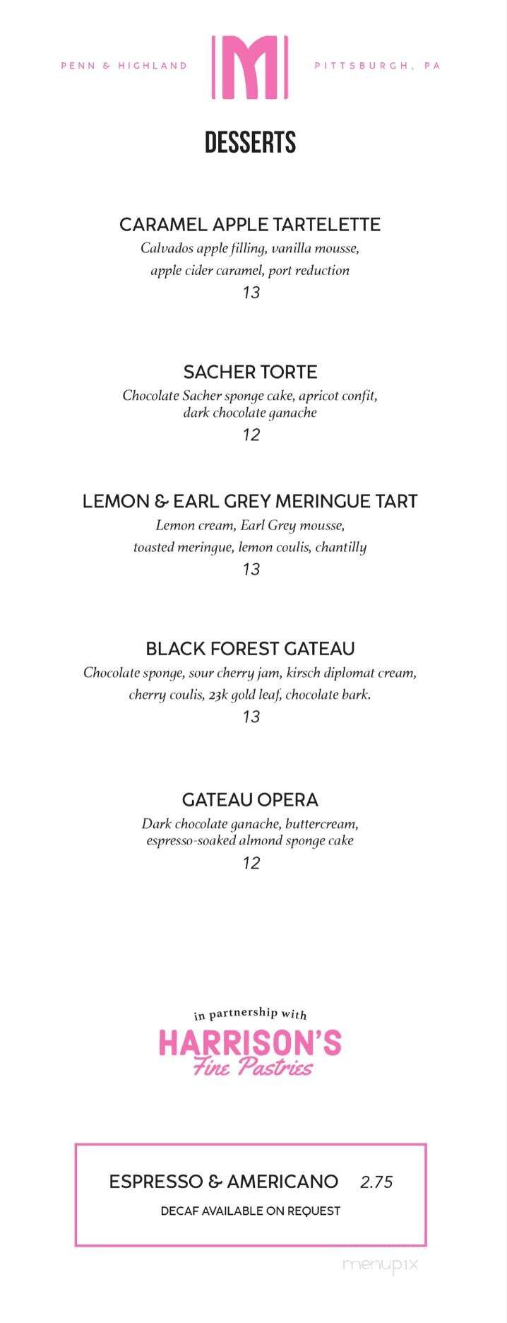Margaux - Pittsburgh, PA menu_pic