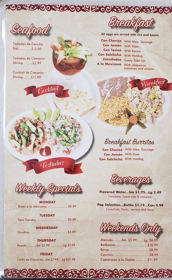 Sheila's Bakery & Taqueria - Melvindale, MI menu_pic