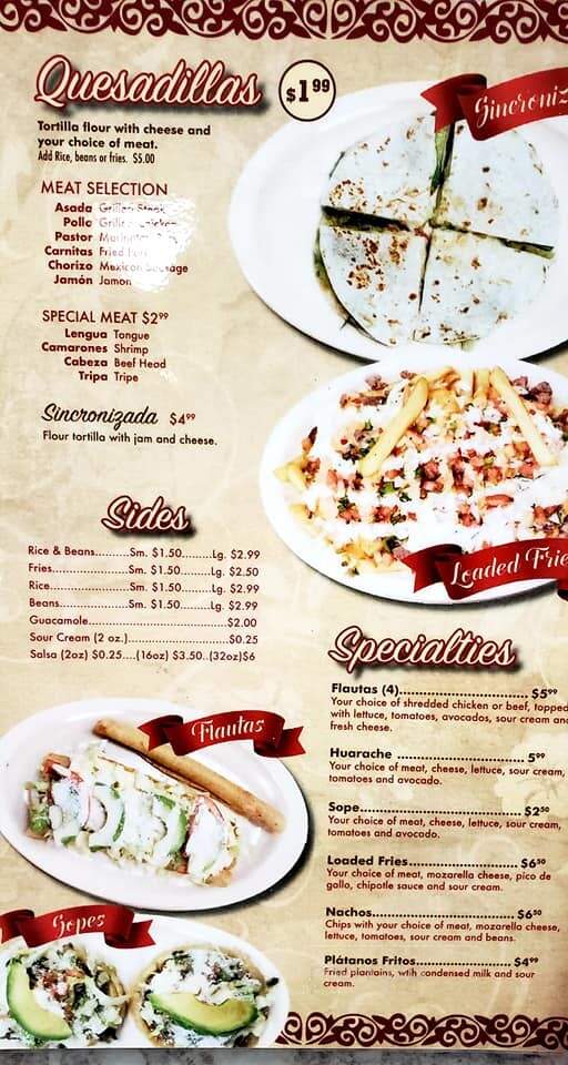Sheila's Bakery & Taqueria - Melvindale, MI menu_pic