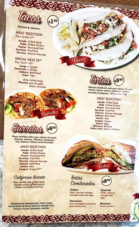 Sheila's Bakery & Taqueria - Melvindale, MI menu_pic