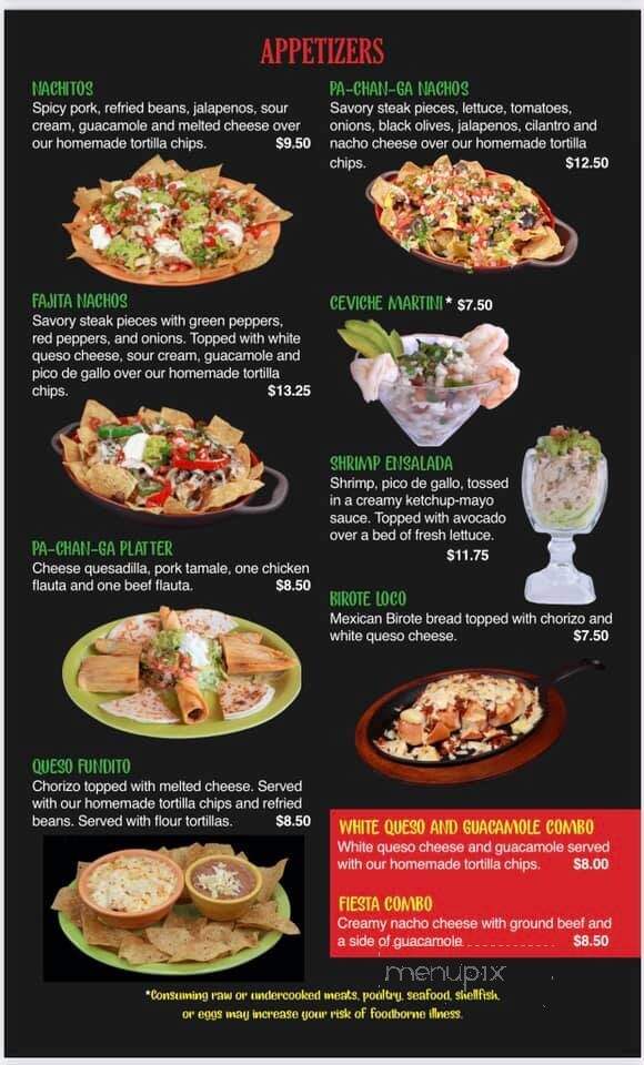 Pa Chan Ga - Beecher, IL menu_pic