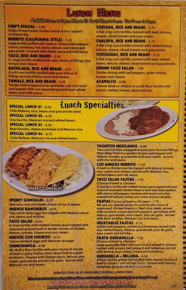 Los Amigos - New Castle, IN menu_pic