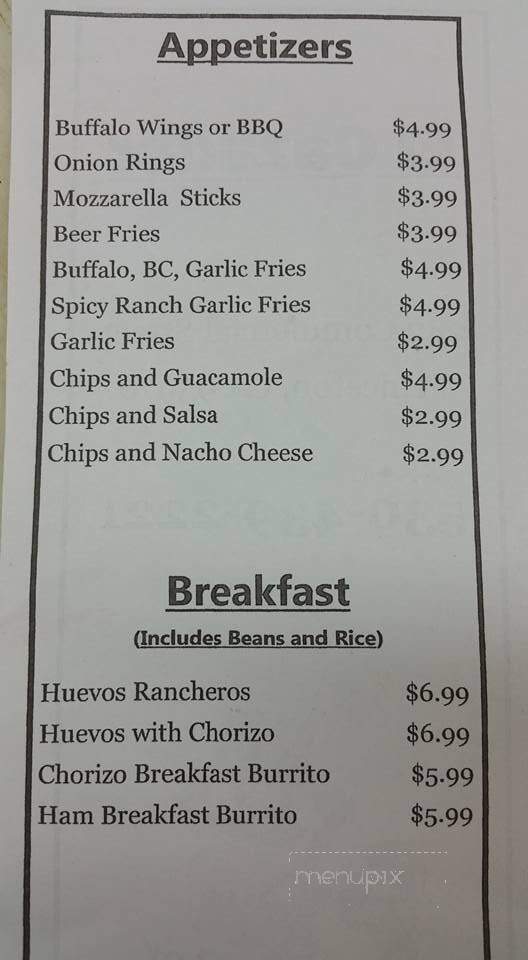 El cazador - Princeton, CA menu_pic
