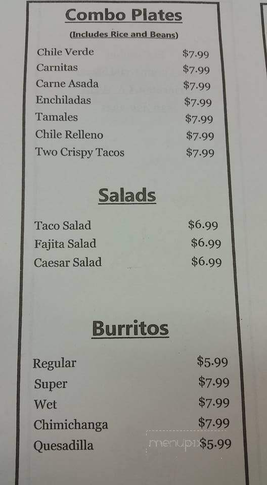 El cazador - Princeton, CA menu_pic